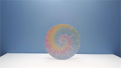 Painel Sublimado Redondo Tie Die Arco Iris Claro Espiral 60Cm - BB Festas Aluguel 