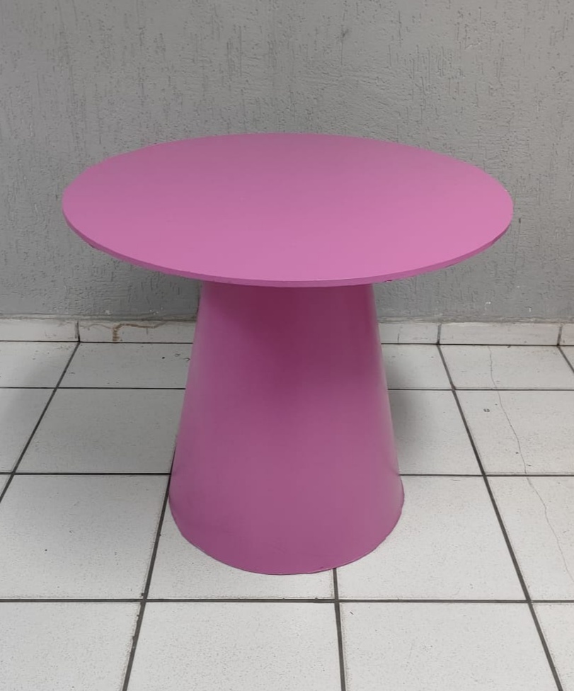 Mesa Redonda Pink 70Cm Alt X 80Cm Diametro - BBFestasAluguel 