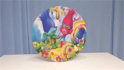 Painel Sublimado Redondo Trolls  60Cm - BB Festas Aluguel 