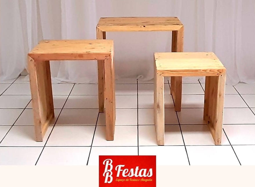Mesa Vazada Rústico  - BB Festas Aluguel 