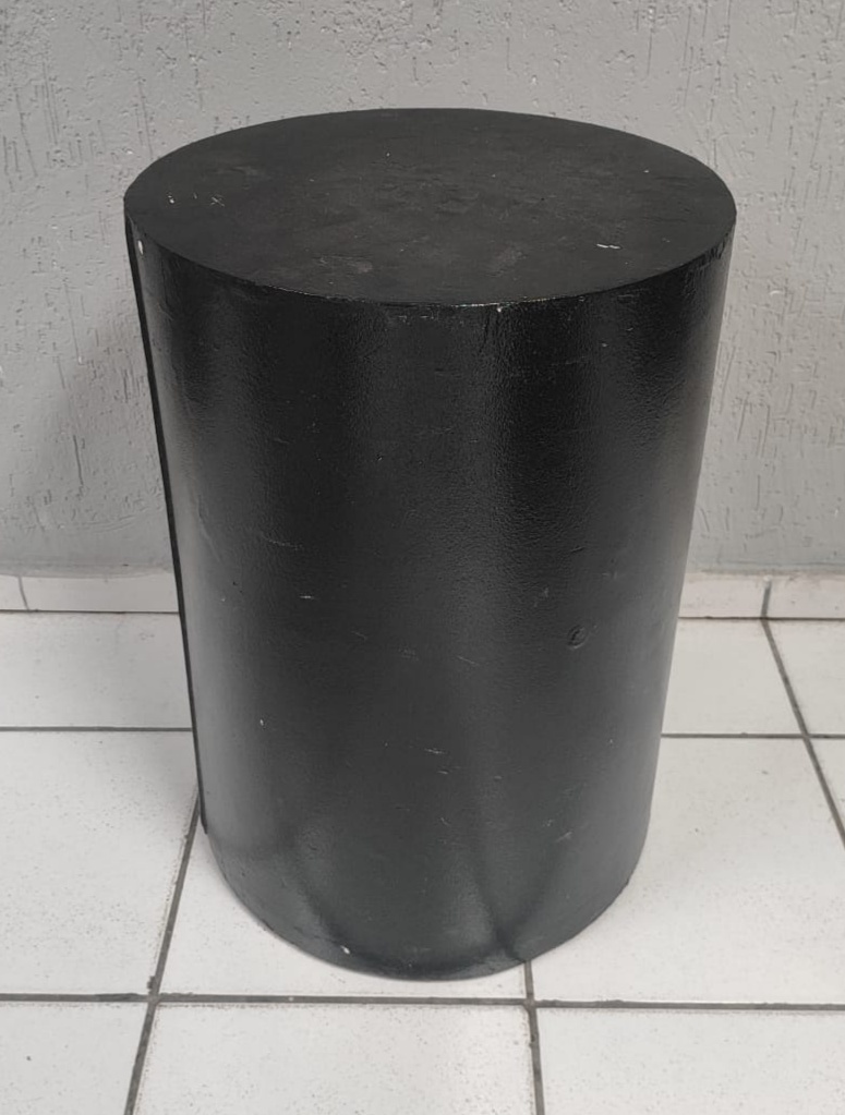 Cilindro Mdf Preto M 70Cm Alt X 50Cm Diametro - BBFestasAluguel 