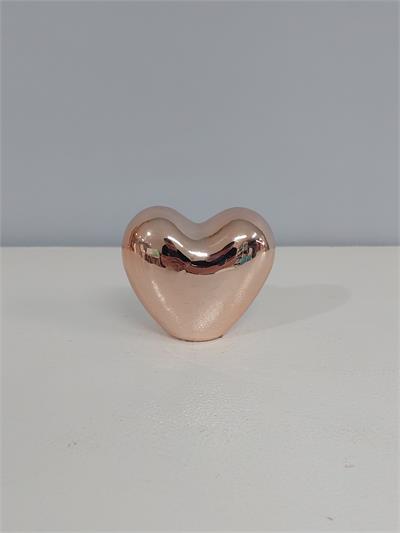 Coração Louça Rosé Alt 8Cm X 8Cm X 8Cm - BB Festas Aluguel 