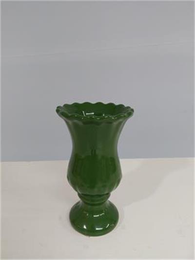 Vaso Babado/M Verde Escuro 17Cm Alt X 10Cm Diametro - BB Festas Aluguel 