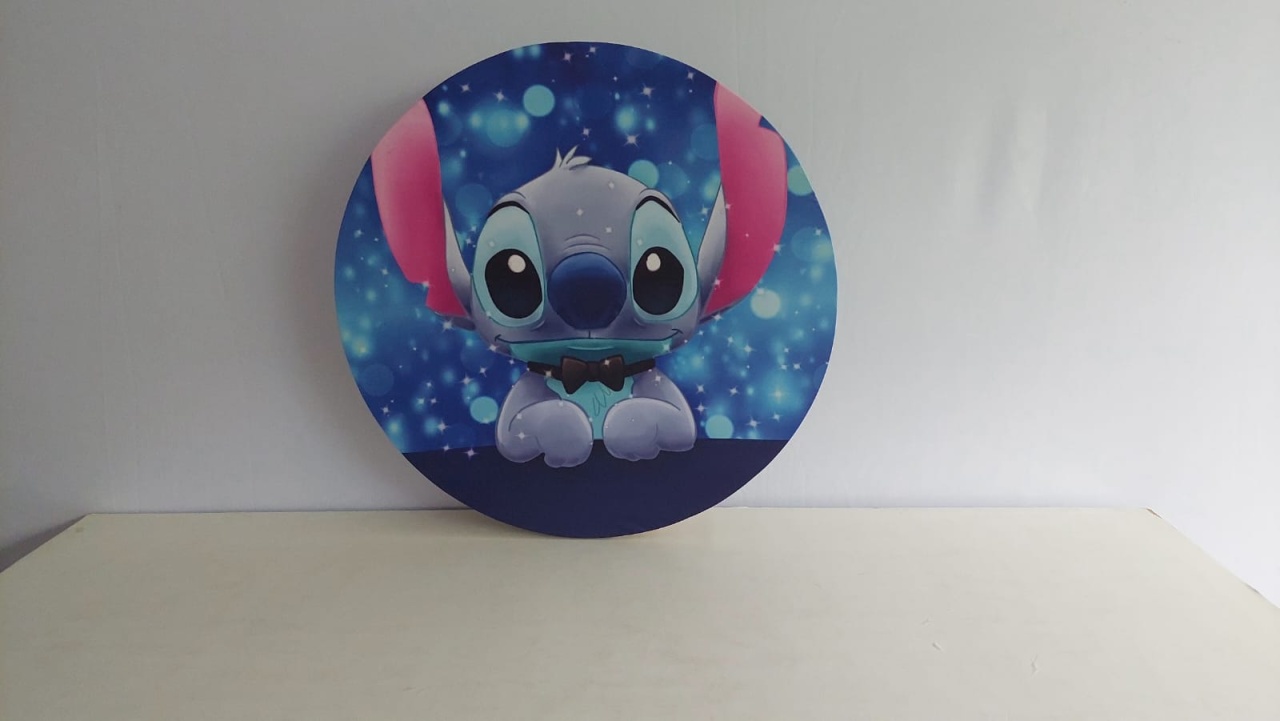 Painel Redondo Sublimado Stich 60Cm  - BB Festas Aluguel 