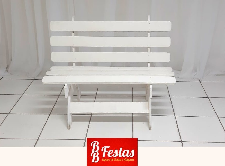 Banco Branco Mdf  1M X 80Cm - BB Festas Aluguel 