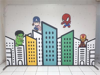 Painel Sublimado Vingadores Baby 3M X 2M - BB Festas Aluguel 