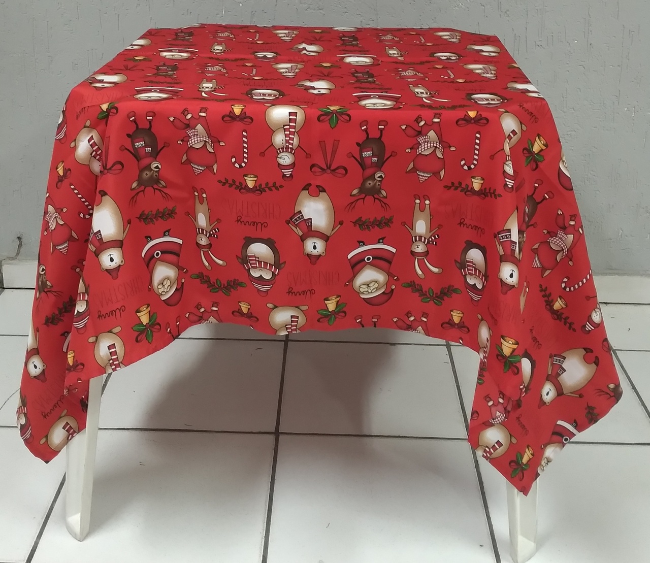 Tampo Natalino Vermelho - BBFestasAluguel 