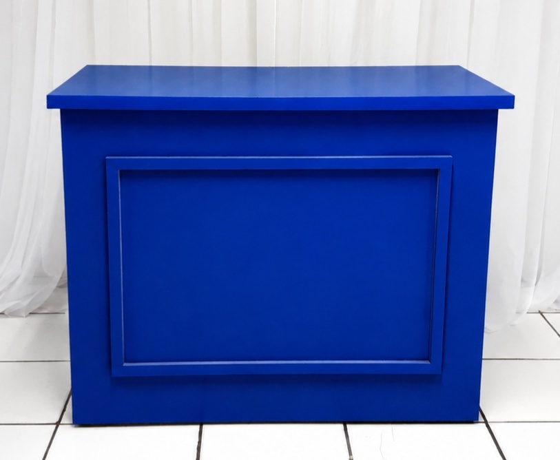 Balcão Retangular Moldura Desmontável Azul Royal 80Cm Alt X 1M Larg X 45Cm Comp - BBFestasAluguel 