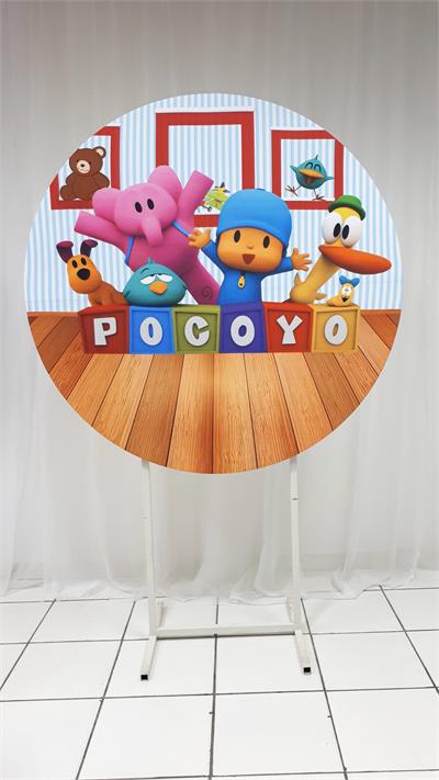 Painel Sublimado Redondo Pocoyo 1,30Cm - BB Festas Aluguel 