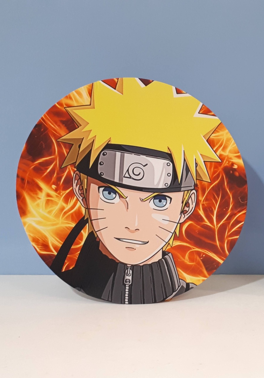 Painel Sublimado Redondo Naruto 1 60Cm   - BB Festas Aluguel 
