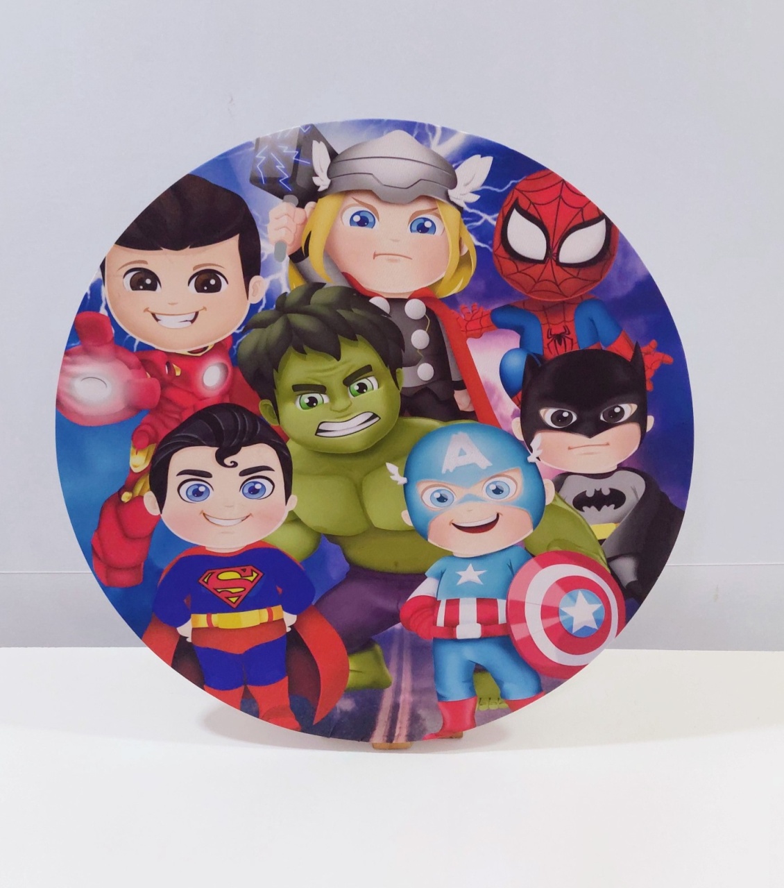 Painel Sublimado Redondo Vingadores 60Cm  - BBFestasAluguel 