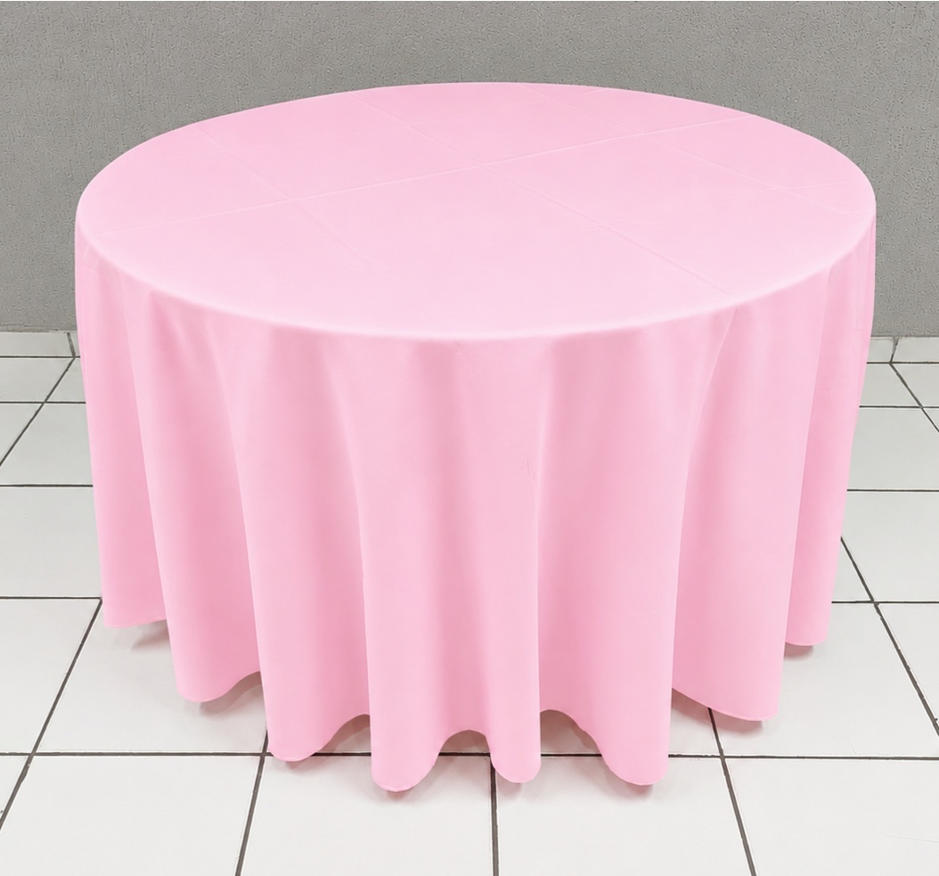 Toalha Redonda Rosa - BBFestasAluguel 