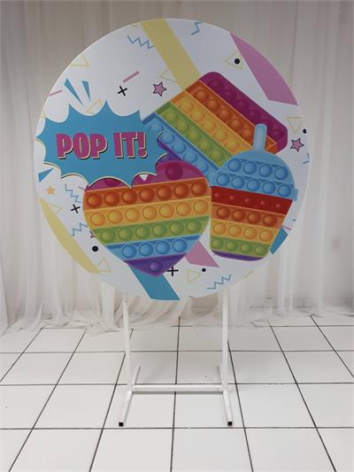 Painel Sublimado Redondo Pop It 1,30Cm - BB Festas Aluguel 