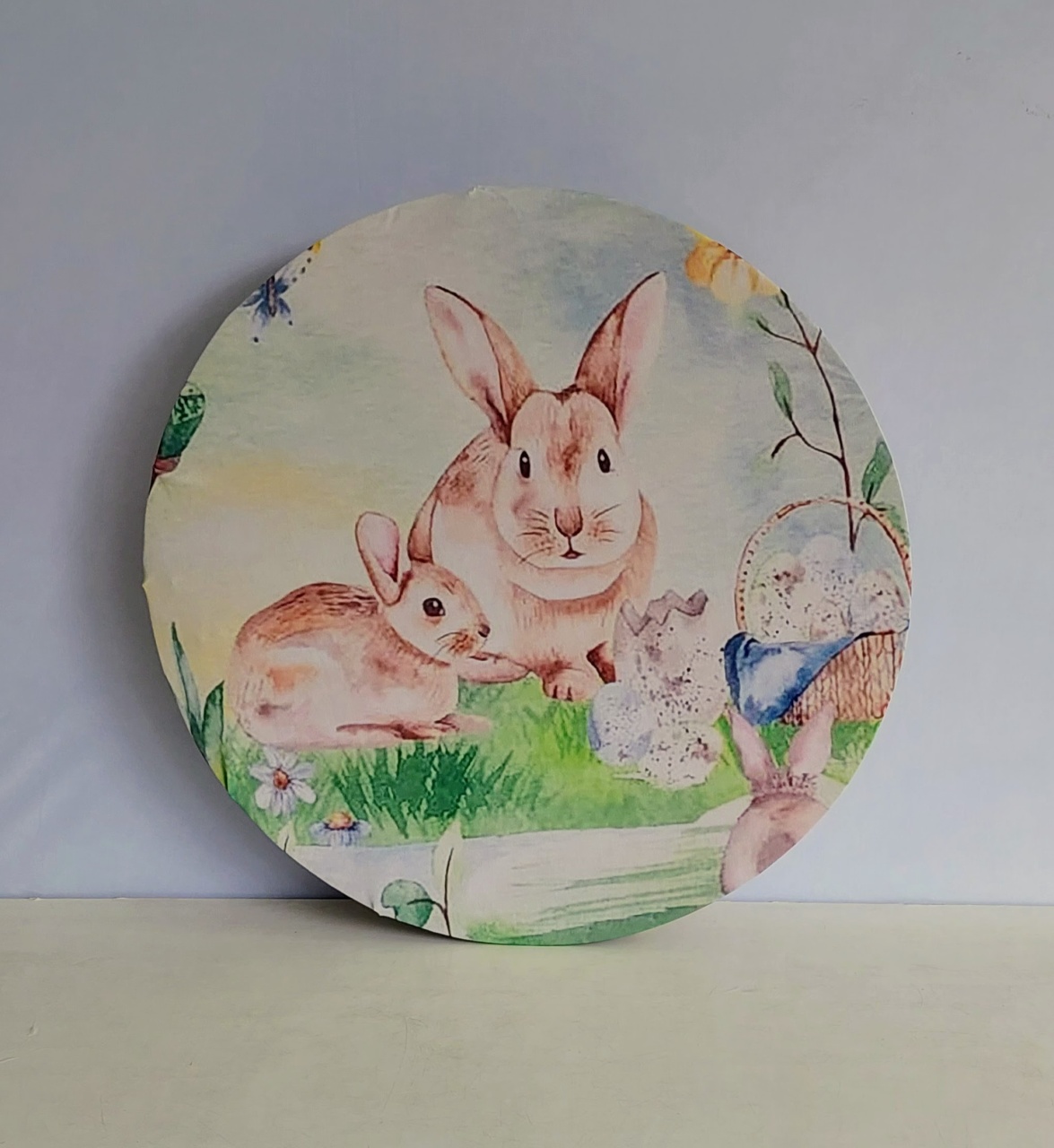 Painel Sublimado Redondo Coelhos (Páscoa)  60Cm - BB Festas Aluguel 