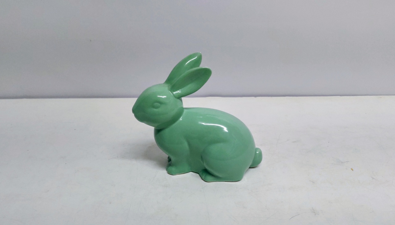 Coelho/M Decorativo Verde Claro 16Cm Alt X 9Cm Larg X 18Cm Comp  - BB Festas Aluguel 