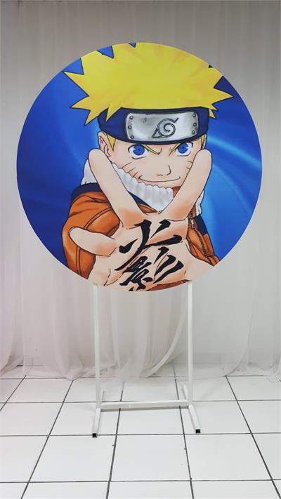 Painel Sublimado Redondo Naruto 3 1,30Cm - BB Festas Aluguel 
