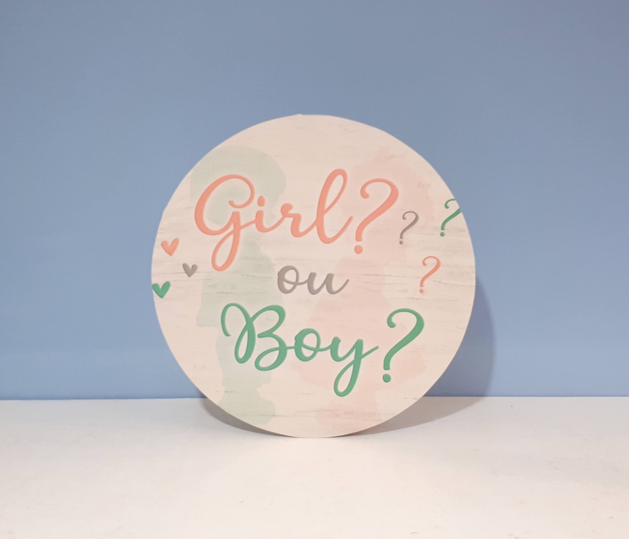 Painel Sublimado Redondo Girl Ou Boy (Cha Revelação) 60Cm - BBFestasAluguel 