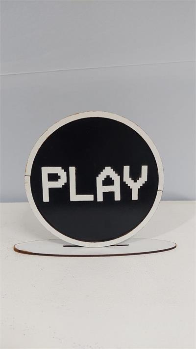 Totem 3D Play Redondo Em Mdf (Games) 20Cm X 20Cm - BB Festas Aluguel 