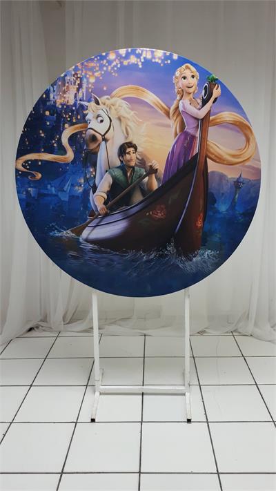 Painel Sublimado Redondo Enrolados 1,30Cm - BB Festas Aluguel 