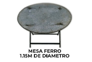 Mesa Redonda de Ferro 1,15M Diametro - BB Festas Aluguel 