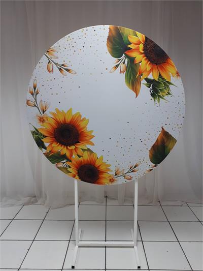 Painel Sublimado Redondo Girassol 1,30Cm - BB Festas Aluguel 