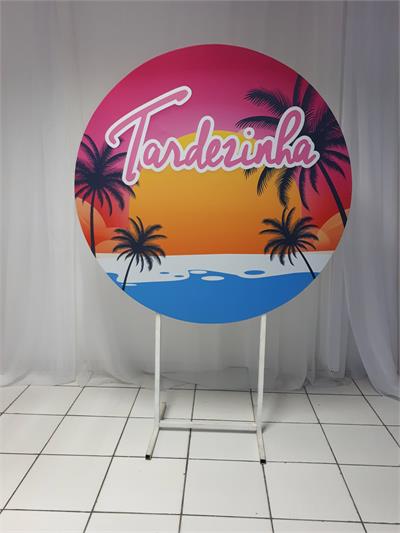 Painel Sublimado Redondo Festa Tardezinha 1,30Cm - BB Festas Aluguel 
