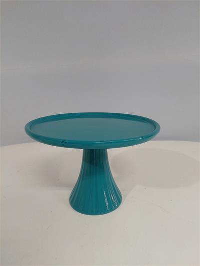 Porta Doce Pé Canelado M Azul Tiffany 16Cm X 23Cm - BB Festas Aluguel 