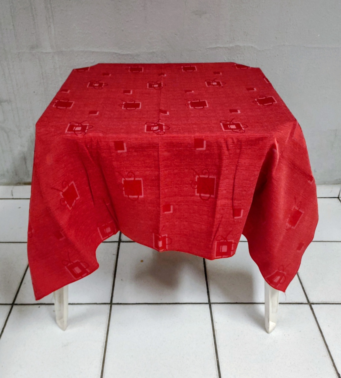 Tampo Estampa Quadrada Vermelho - BBFestasAluguel 