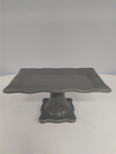Porta Doce Retangular Babado Cinza 13Cm Alt 27Cm Comp X 16Cm Larg - BB Festas Aluguel 