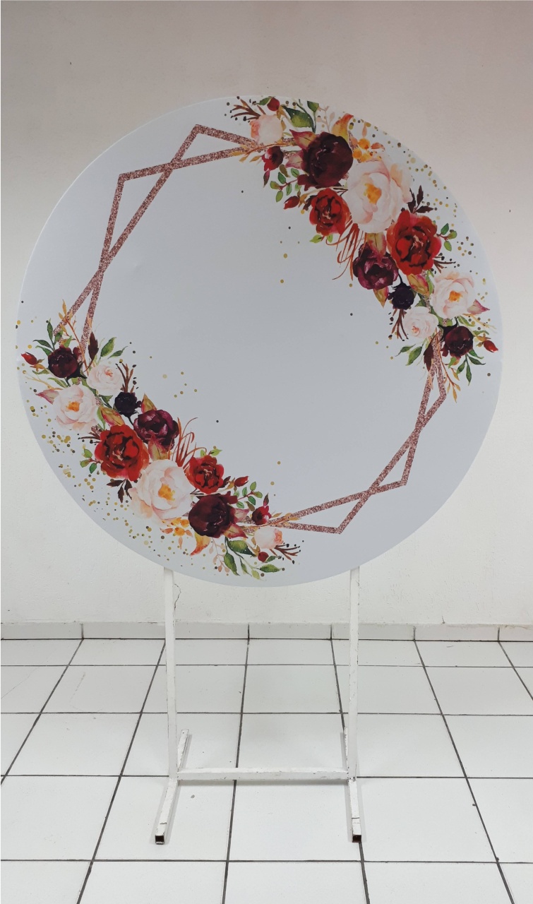 Painel Sublimado Redondo Tropical 8 1,30Cm - BBFestasAluguel 