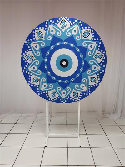 Painel Sublimado Redondo Olho Grego 1,30Cm - BB Festas Aluguel 