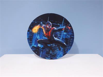 Painel Sublimado Redondo Homem Aranha Preto 60Cm - BB Festas Aluguel 