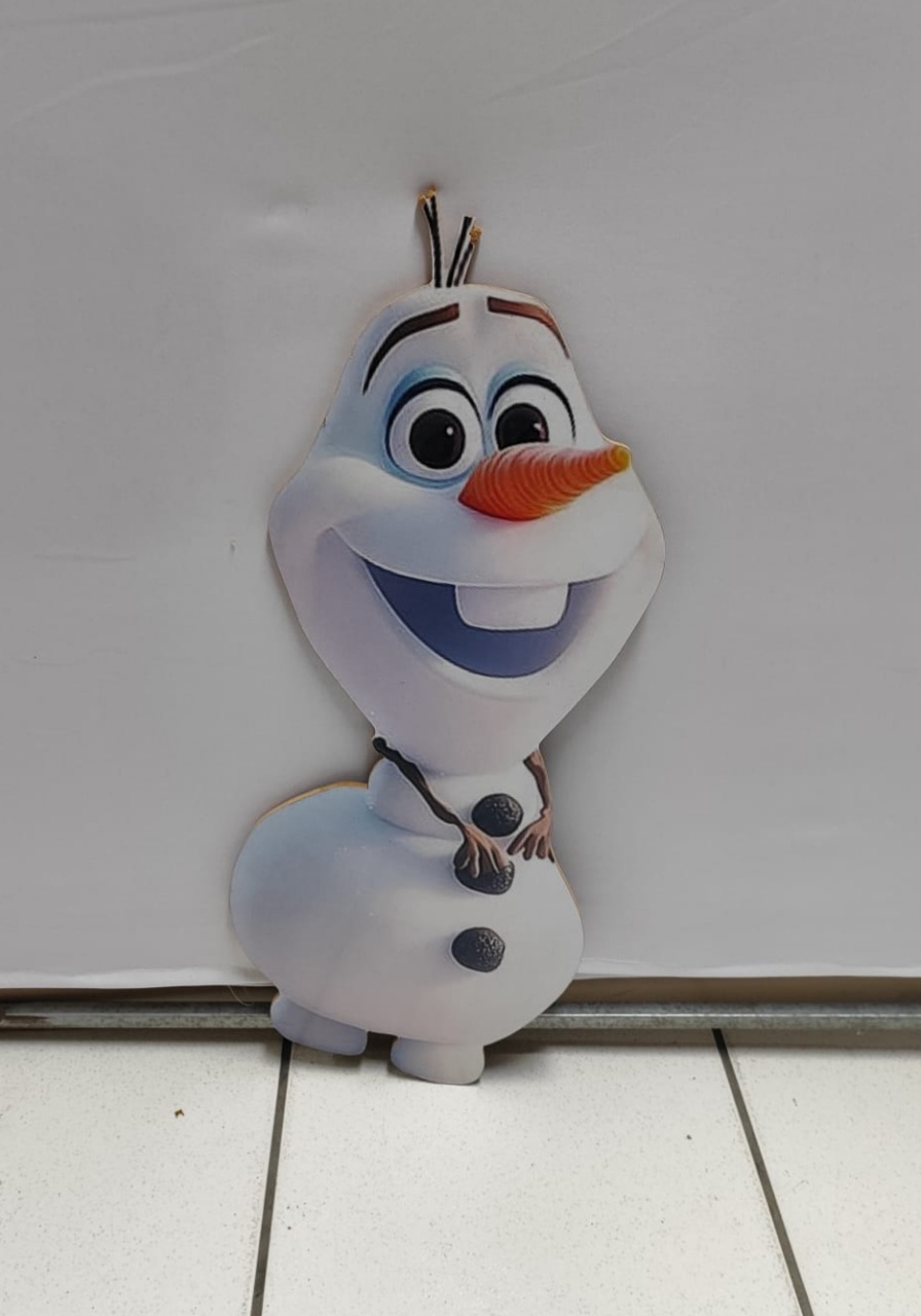 Totem de Chão Olaf (Frozen) 60Cm Alt X 25Cm Larg - BBFestasAluguel 