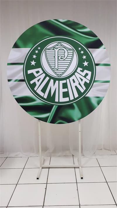 Painel Sublimado Redondo Palmeiras 1,30Cm - BB Festas Aluguel 