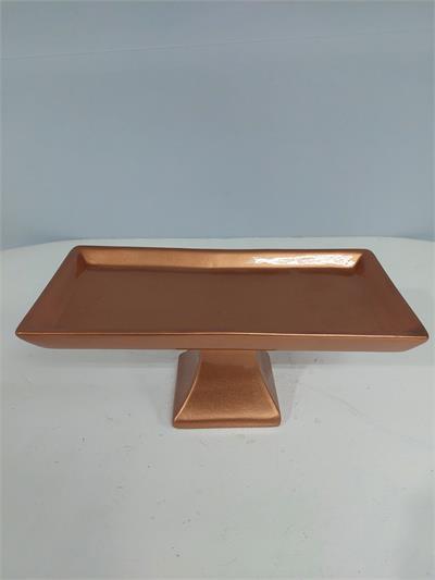 Porta Doce Retangular Rosé Gold Alt12Cm 14Cm X 28Cm - BB Festas Aluguel 