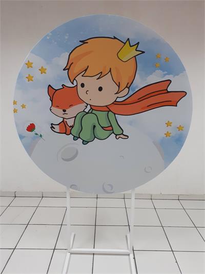 Painel Sublimado Redondo Pequeno Príncipe 1,30Cm - BB Festas Aluguel 