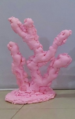 Alga de Chão Artesanal Rosa 50Cm  - BB Festas Aluguel 
