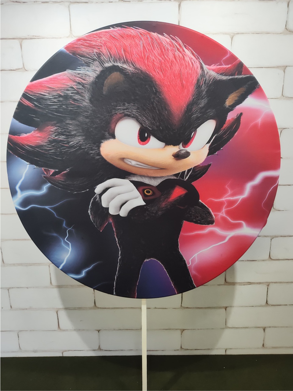Painel Sublimado Redondo Shadow (Sonic) 1,30Cm  - BBFestasAluguel 
