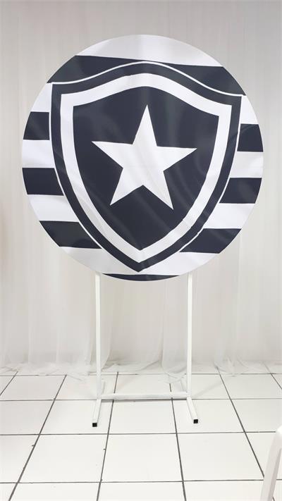 Painel Sublimado Redondo Botafogo 1,30Cm - BB Festas Aluguel 