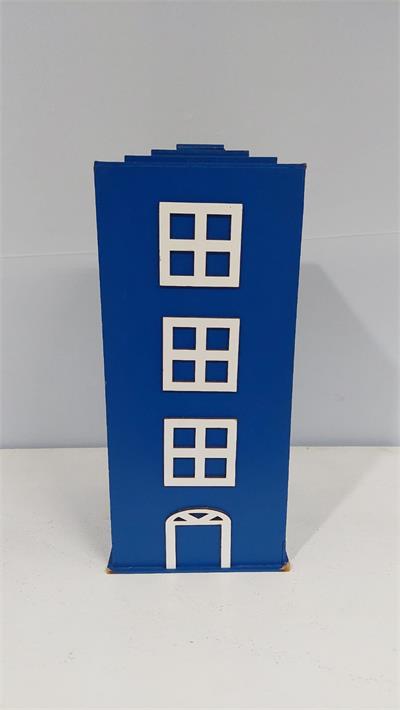 Prédio P Azul Em Mdf (Herois) 35Cm X 15Cm - BB Festas Aluguel 