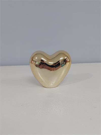 Coração Louça Dourada Alt 8Cm X 8Cm X 8Cm - BB Festas Aluguel 