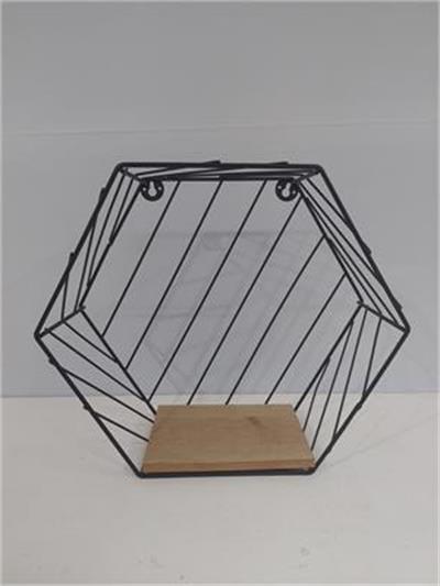 Adorno Hexagonal Telado Preto Alt 25Cm X 30Cm X10Cm - BB Festas Aluguel 
