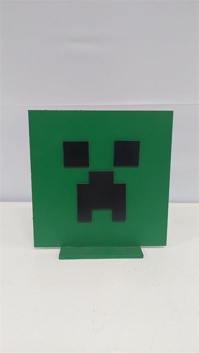 Totem Cabeça Creeper Em Mdf (Minecraft) 20Cm X 20Cm - BB Festas Aluguel 