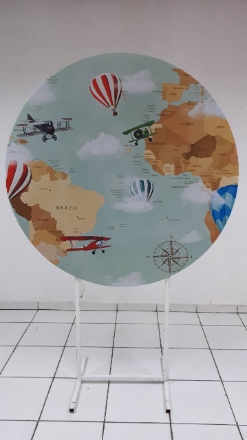 Painel Sublimado Redondo Aviador 1,30Cm  - BB Festas Aluguel 