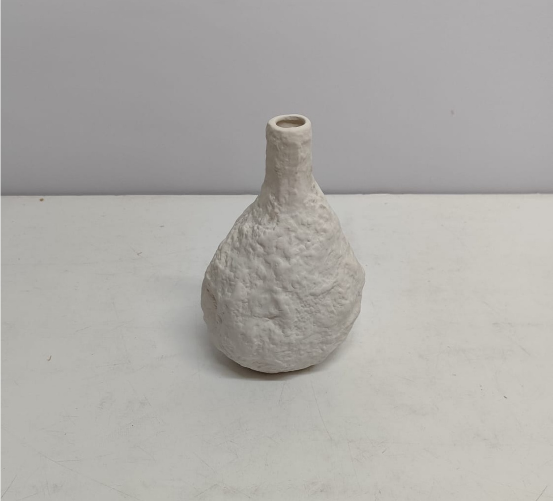Vaso Orgânico Artesanal Branco 20Cm X 12Cm Diametro - BBFestasAluguel 