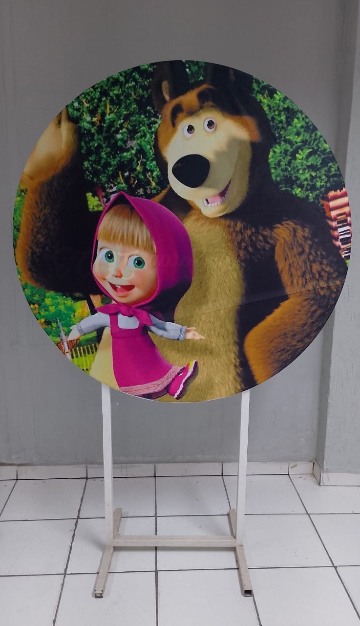 Painel Marsha E O Urso 1,30M (Bb Festas)   - BB Festas Aluguel 