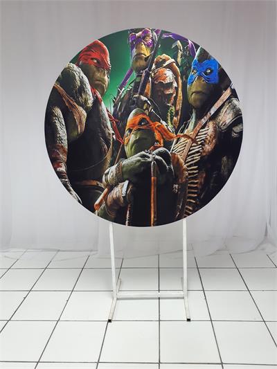 Painel Sublimado Redondo Tartaruga Ninja 1,30Cm - BB Festas Aluguel 