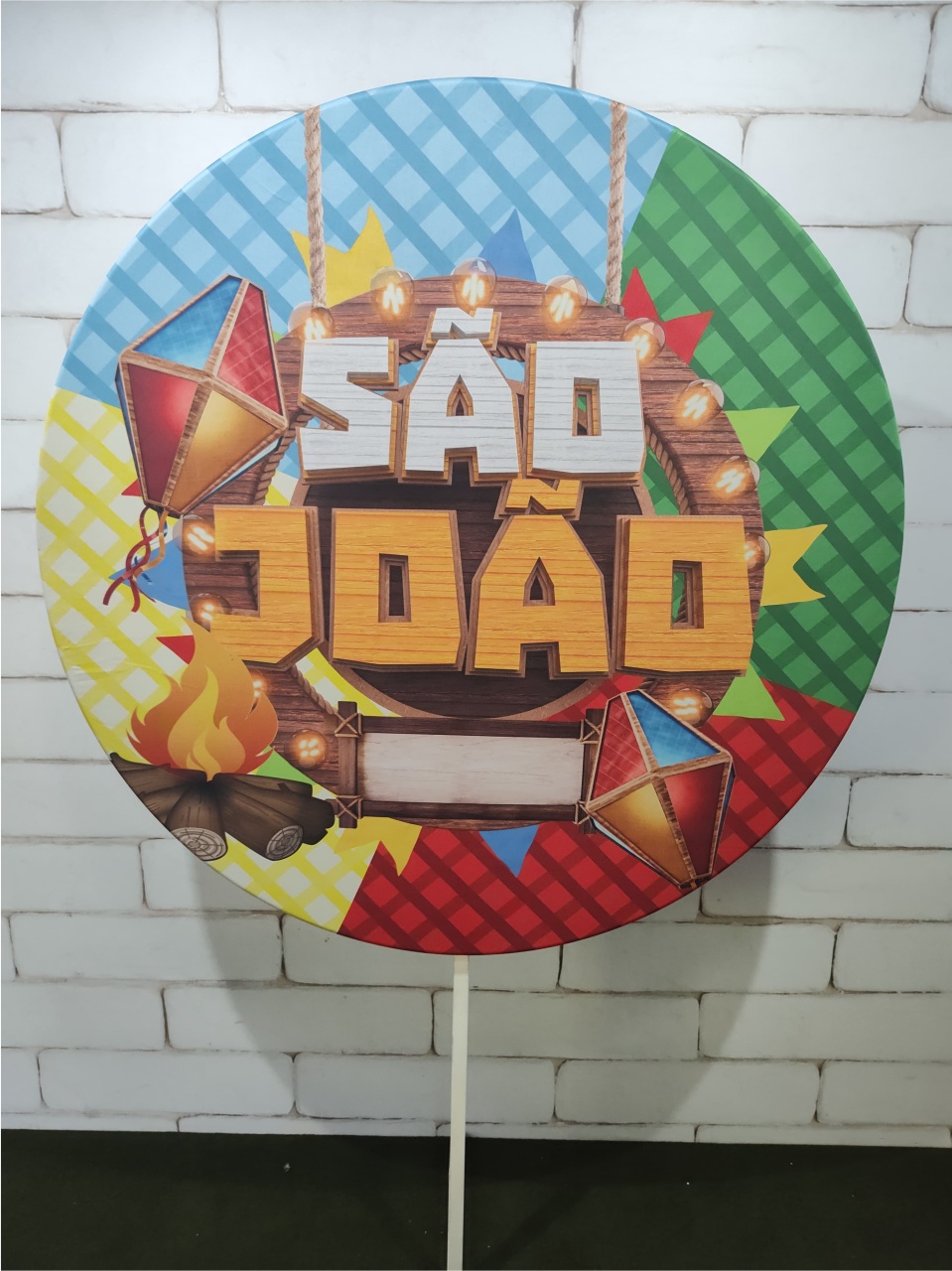 Painel Sublimado Redondo São João 1,30Cm - BBFestasAluguel 