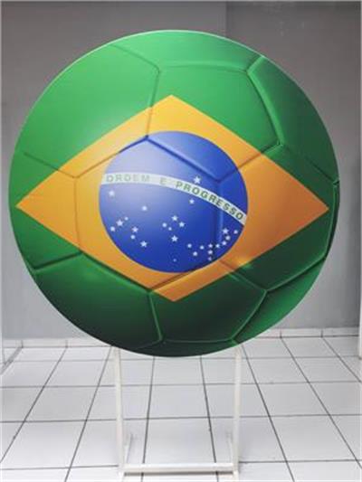 Painel Sublimado Redondo Bola Copa Do Mundo Brasil (Futebol) 1,30Cm - BB Festas Aluguel 