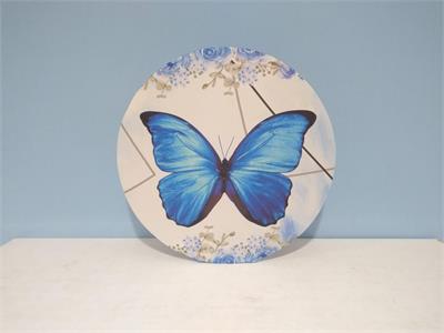 Painel Sublimado Redondo Borboleta Azul 60Cm - BB Festas Aluguel 